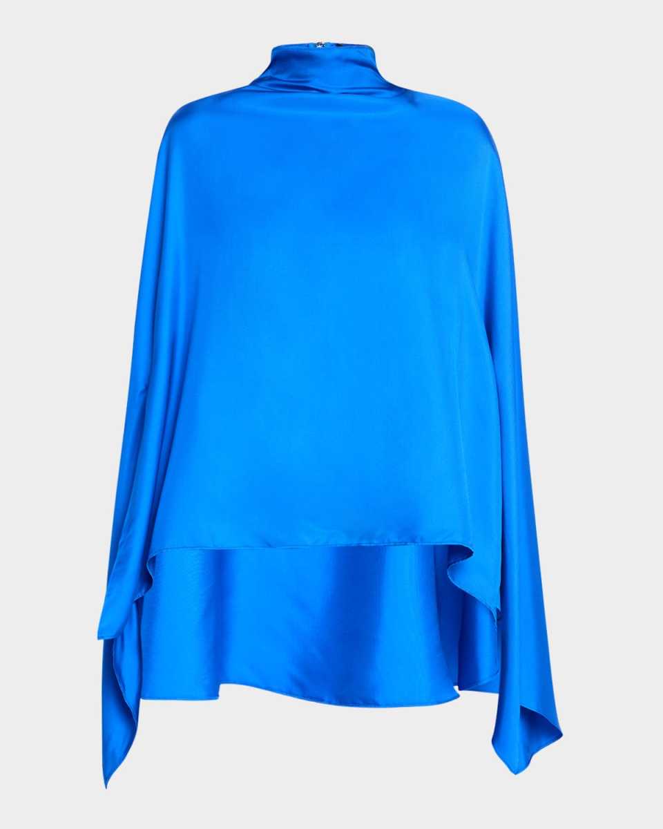 Silky Twill Oversized Cape Top